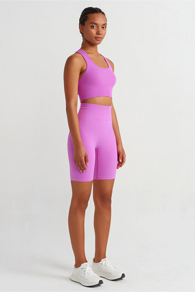 Toparlayıcı Biker Şort Orkide Pembe - 6