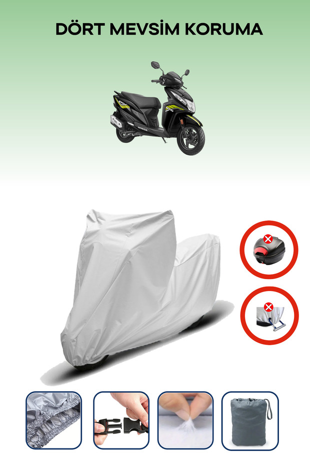 Gray Rear Bag Non-Matching Honda Dio Motorcycle Tarpaulin, Engine Cover