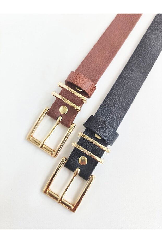 curea de damă negru bronz pachet dublu - 1