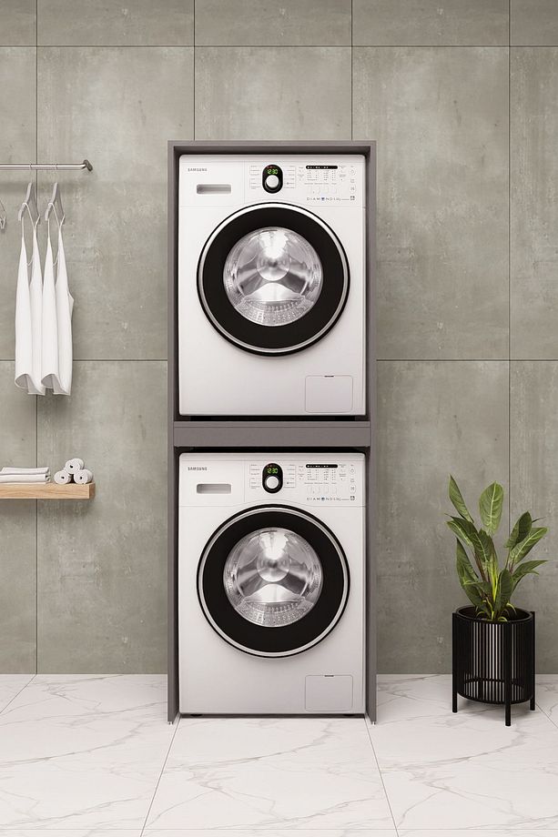 Mdf Çamaşır Makinesi Kurutma Makinesi Dolabı Çekmeceli 184 - 3
