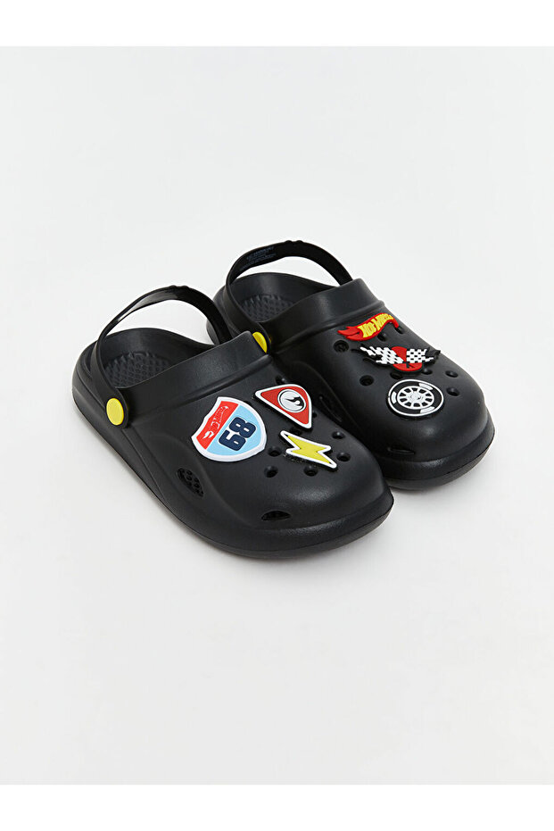 Black Printed Boys' Beach Sandals