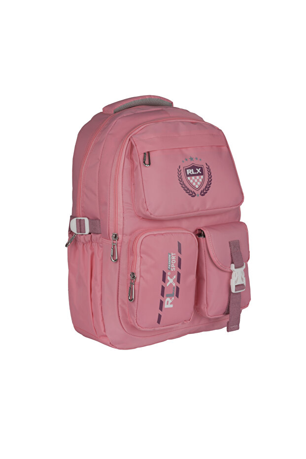 Relaxion Pink Waterproof Middle School High School Backpack 2058
