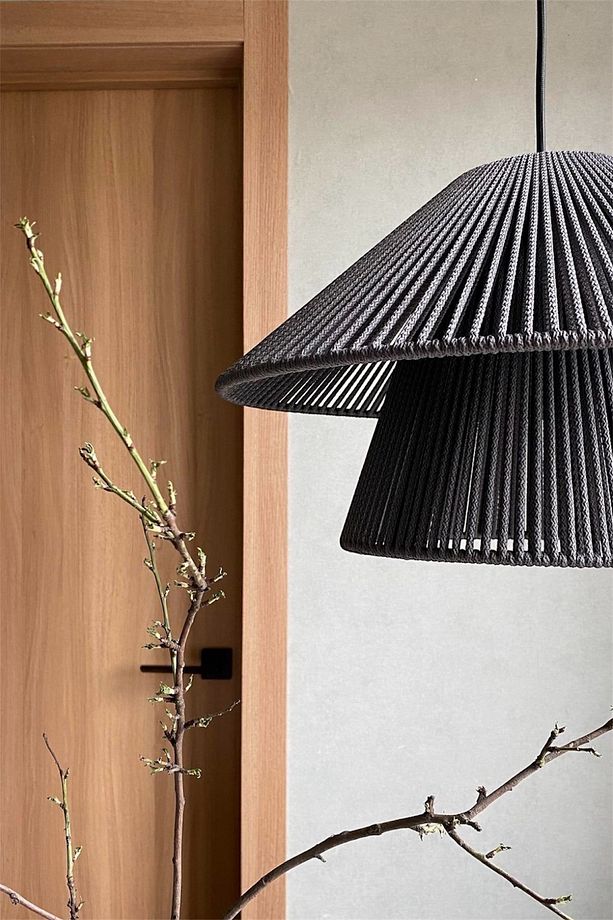 Makrome Avize / Bohem Avize / Rustik Tarz Konik Avize / Rattan Avize/ Salon avize Yatak Odası 40cm - 2