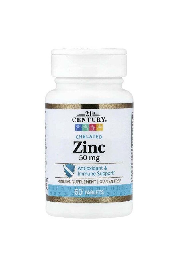 21st CENTURY Chelated Zinc, 50 mg, 60 Tablets Packaging May Vary