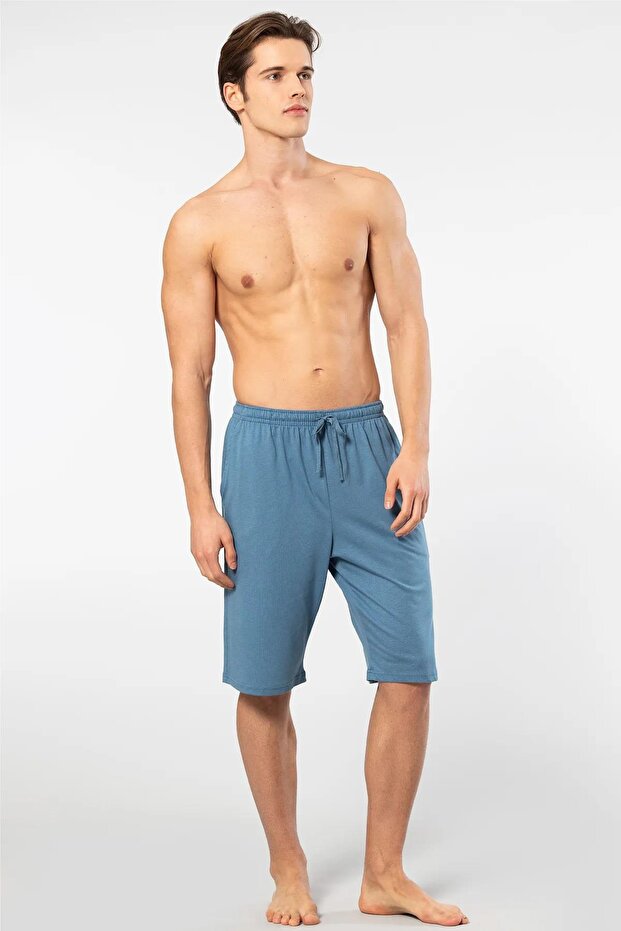 Pamuk Modal Tek Alt Cepli Bermuda Şort - 1