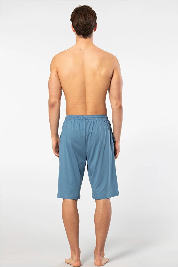 Pamuk Modal Tek Alt Cepli Bermuda Şort - 3