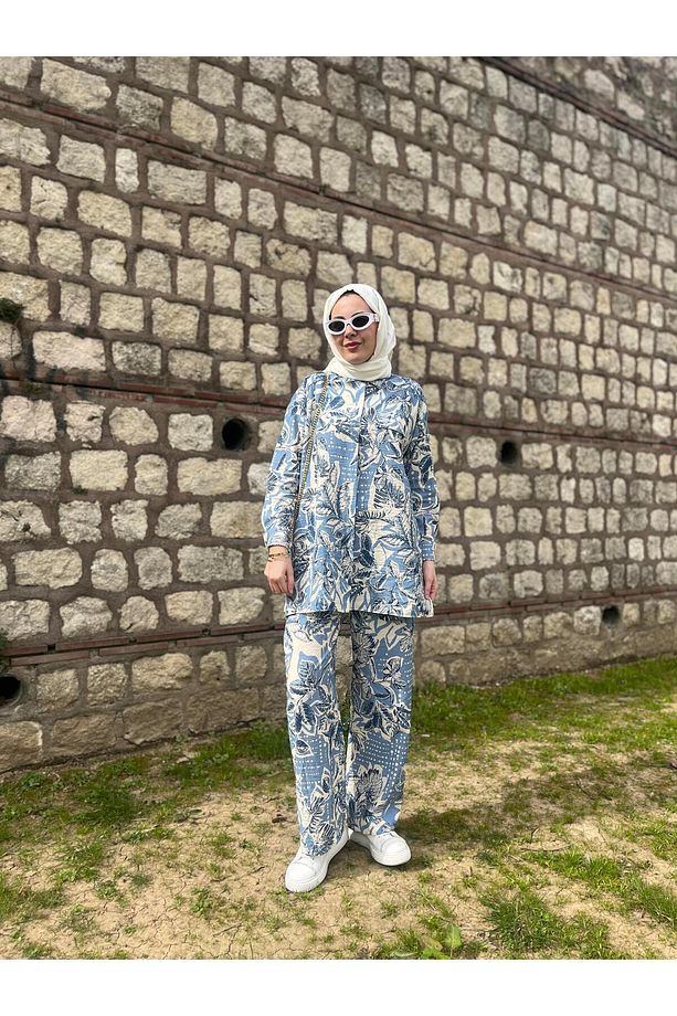 Marwa by moodbasic PULPAYETLİ DESENLİ TAKIM - 2