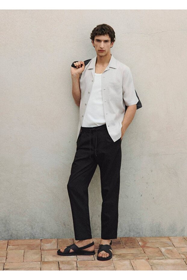 %100 deri çapraz askılı sandalet - 2