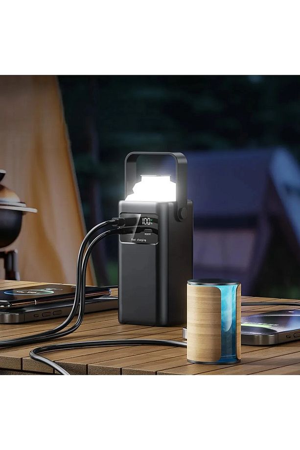 50.000 mah 22.5w 2xUSB 2xType-C Çıkış Hızlı Şarj Çoklu Kablolu Powerbank Kamp Işık Fener Güç Bankası - 4