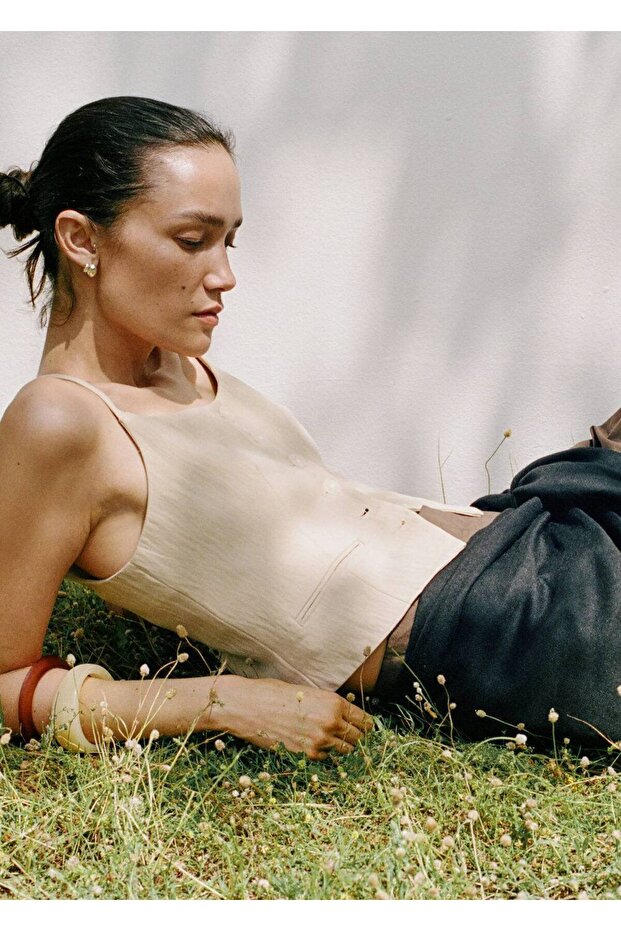 Lyocell kumaş yelek - 5