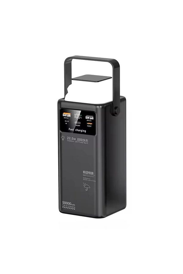 50.000 mah 22.5w 2xUSB 2xType-C Çıkış Hızlı Şarj Çoklu Kablolu Powerbank Kamp Işık Fener Güç Bankası - 2