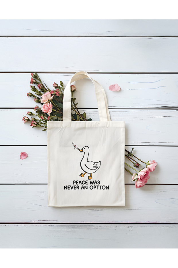 Fun and Bold Cloth Bag - Peace Is Not an Option Anytime