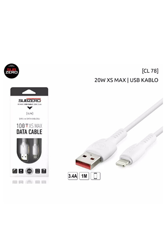 CL78 3.4A iPhone Hızlı Şarj Kablosu | Lightning Data Kablosu - 1