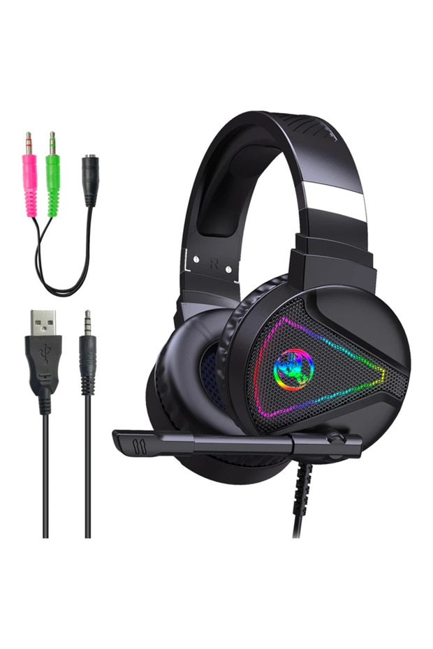 Hxsj F16 Rgb Işık Mikrofonlu Kulaküstü Oyuncu Kulaklığı-(5775) - SVU2848-7453 - 1