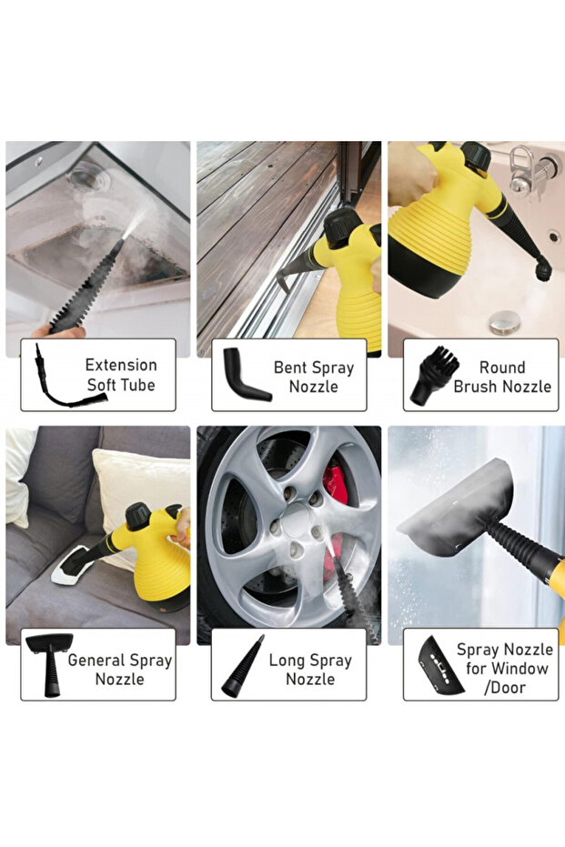 DENX DX2596 Portable Steam Cleaner with 1200W Power and 350ml Tank - 3