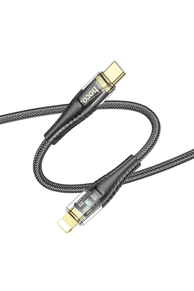 Hoco U121 Gold Standard Transparent Discovery Edition 60W Type-C to iPhone Lightning Fast Charge and D