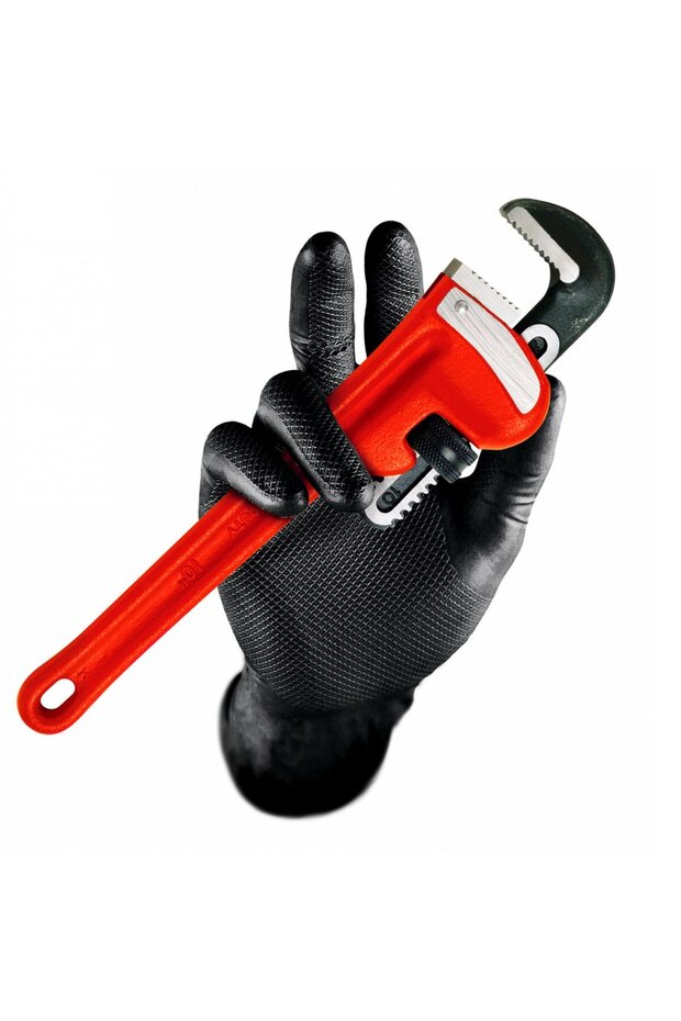 Master Force Balık Sırtı Nitril Eldiven (M Beden) 50'li Siyah - 3