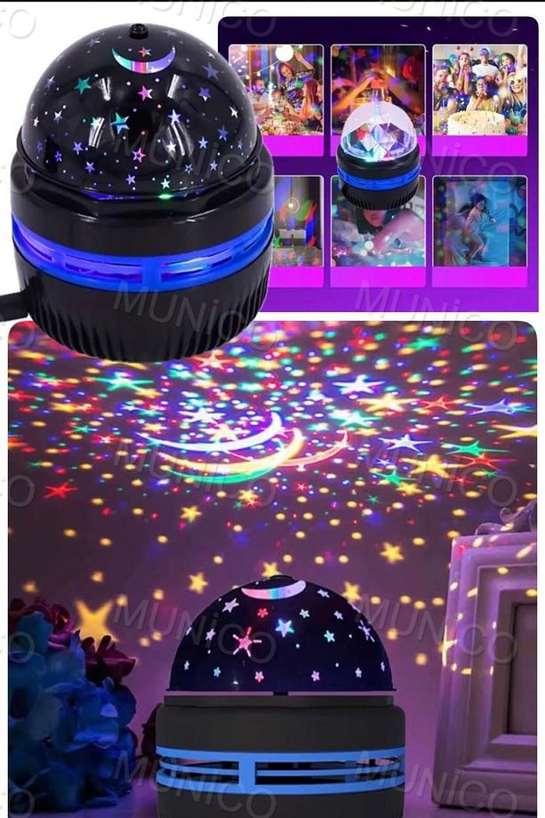 Gece Lambası Projektör Çekici Büyük Projeksiyon Alanı Enerji Tasarruflu Disko Sahne Işığı LED Rgb - 6