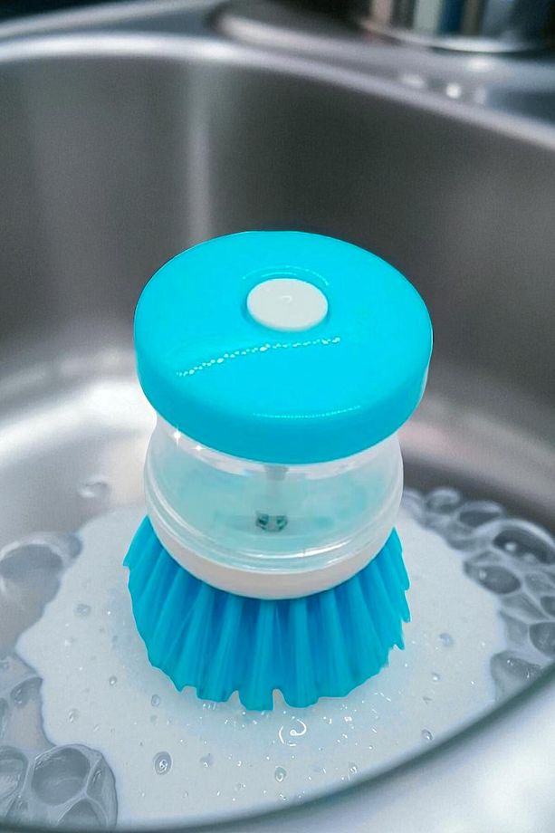Sıvı Deterjan Hazneli Bulaşık Fırçası 1 Adet Hazneli Mutfak Banyo Lavabo Yıkama Fırçası - 5