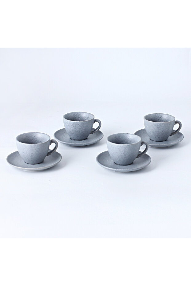 200 ml Grey Variegated Point Ceramic Glaze Craft Coffee Cup And Saucer