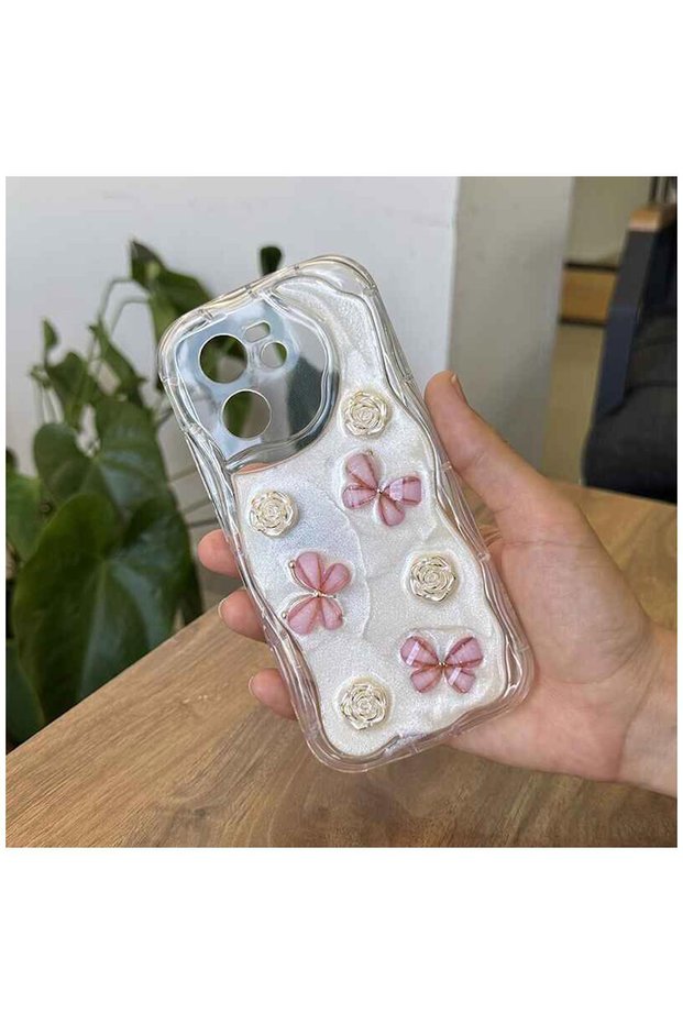Xiaomi Mi 13t Pro Compatible Case Zebana Floral Silicone Case Rose Gold