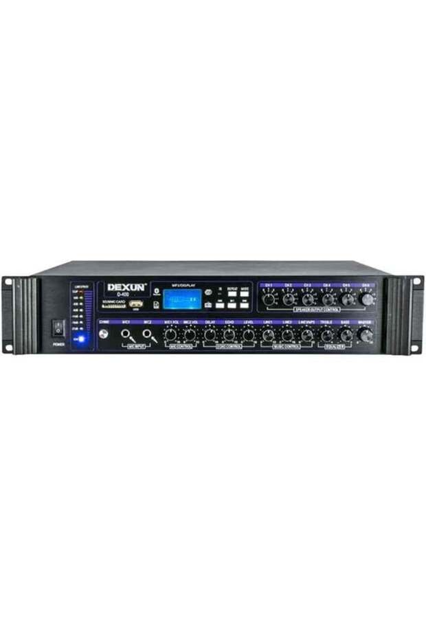 Dexun D-400 500 W USB-SD-BT 4-16 Ohm 6 Bölgeli 2 Mik. 3 Aux Giriş Trafolu Mixer Anfi - 1