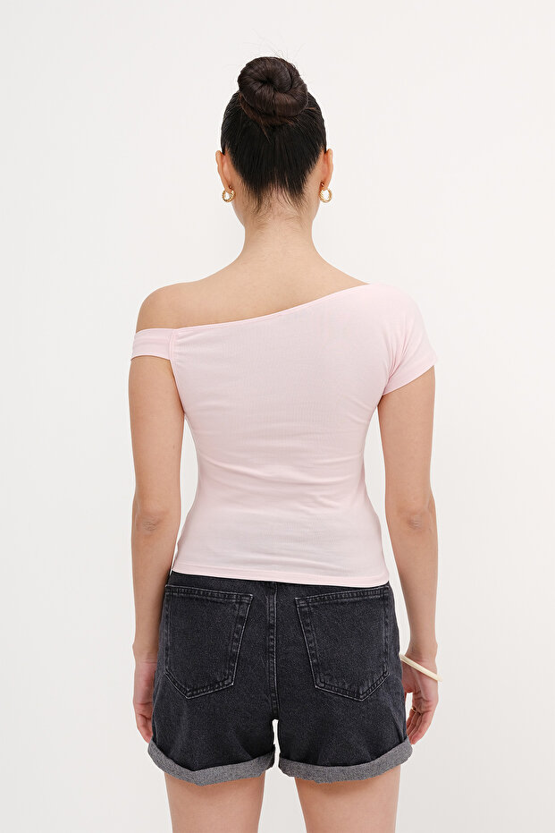 Kayık Yaka Basic T-shirt P1785 - 6