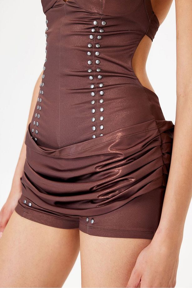 Athena Playsuit - Kahverengi - 3