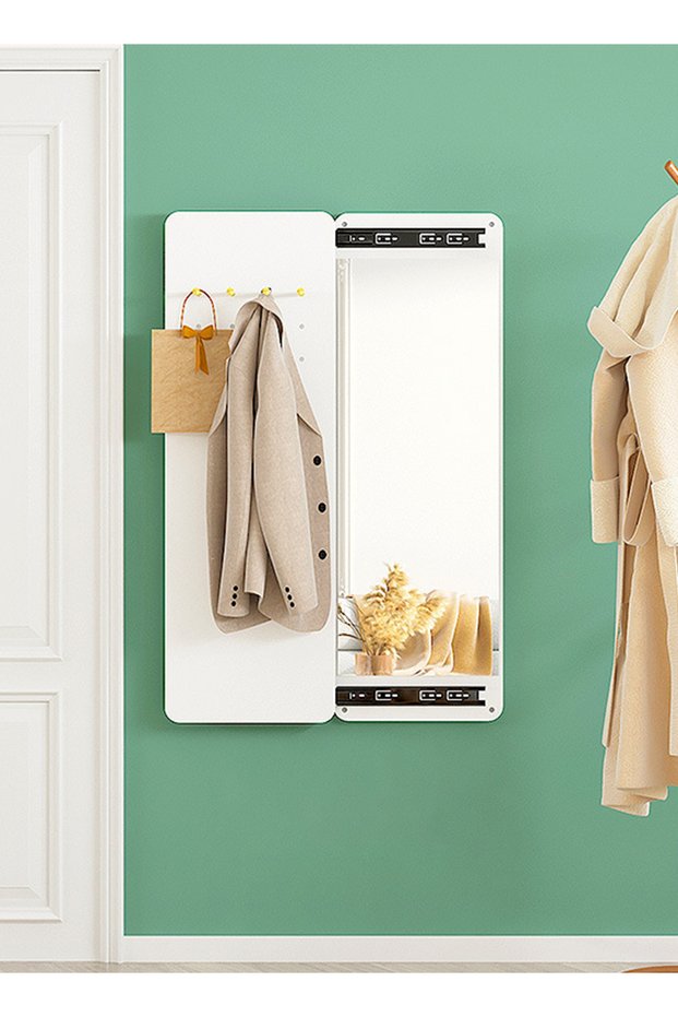 Full Body Mirror In The Entrance Furniture Foyer, Integrated Sliding Storage Mirror 30*120CM