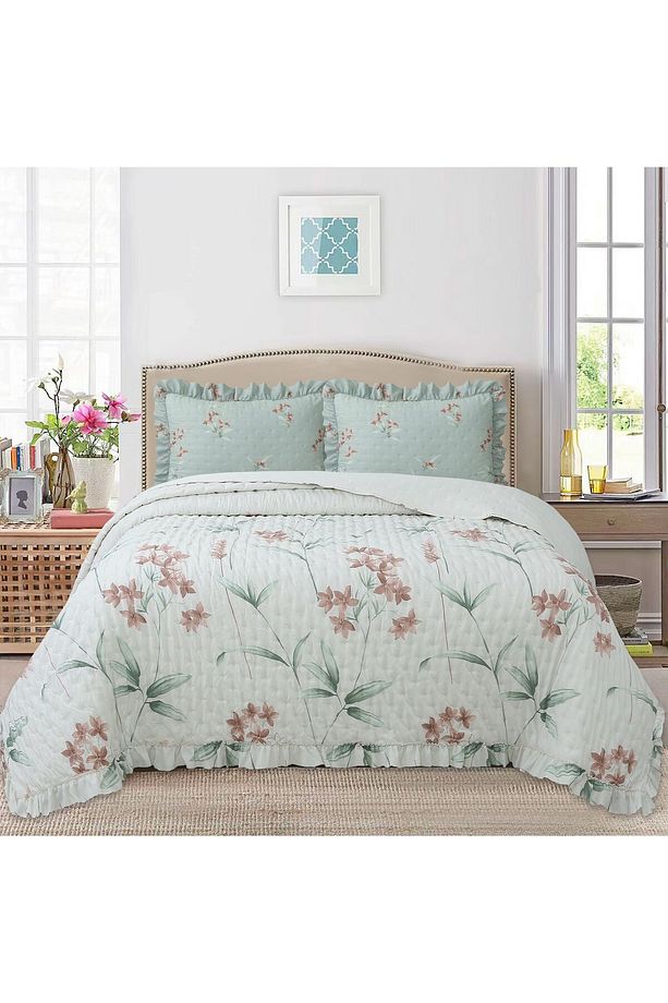 Breeze Fırfırlı Çift Kişilik Yatak Örtüsü Seti - 260x240 cm - 2