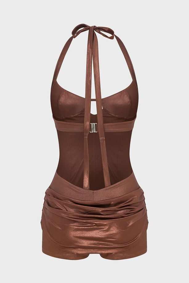 Athena Playsuit - Kahverengi - 7