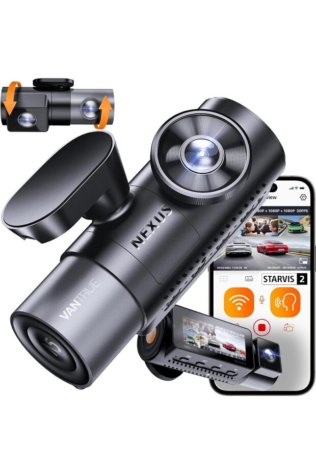 N5 4 Channel WiFi 360° All Sides Dash Cam - 1