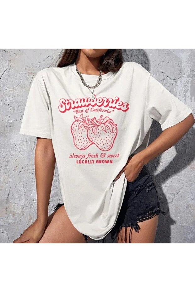 -Women's Cotton Printed Locally Grown Short Sleeve Tshirt Oversize Large Size