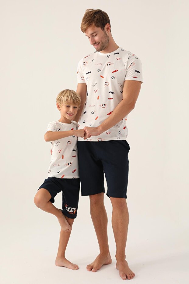Father Son T-shirt and Bermuda Shorts Set, 100% Cotton, (priced separately)