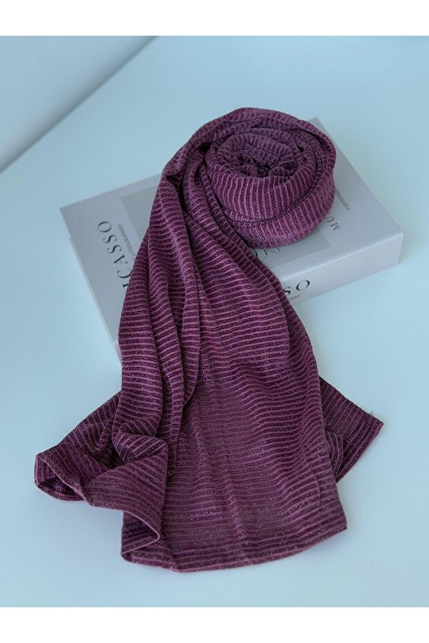 Glittered stripped Cotton shawl hijab headscarf