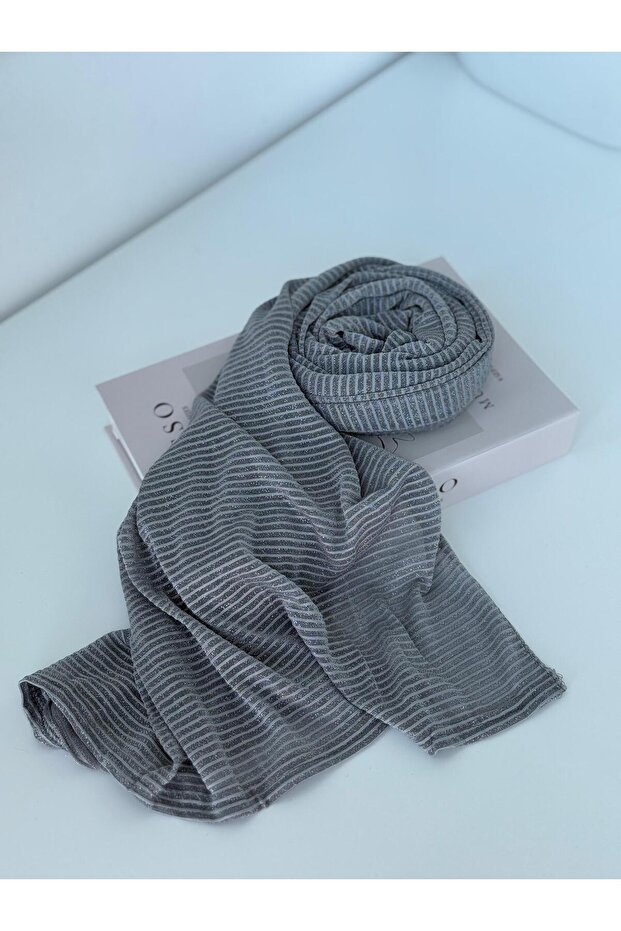Glittered stripped Cotton shawl hijab headscarf