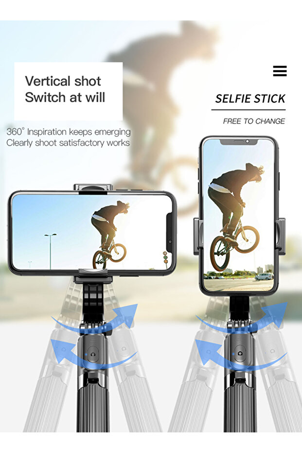 Multi-function Bluetooth Mobile Phone Selfie Stick Gimbal Single-axis Anti-shake Tripod - 5