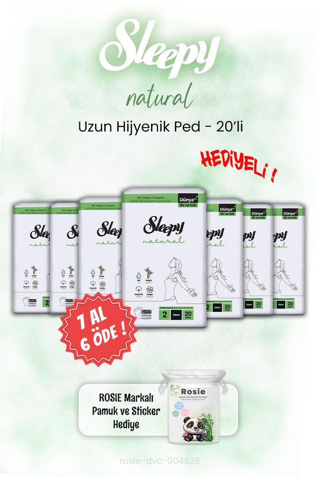 Buy 7 Pay 6 Sleepy Natural Hygienic Pads Long 20's and Rosie
