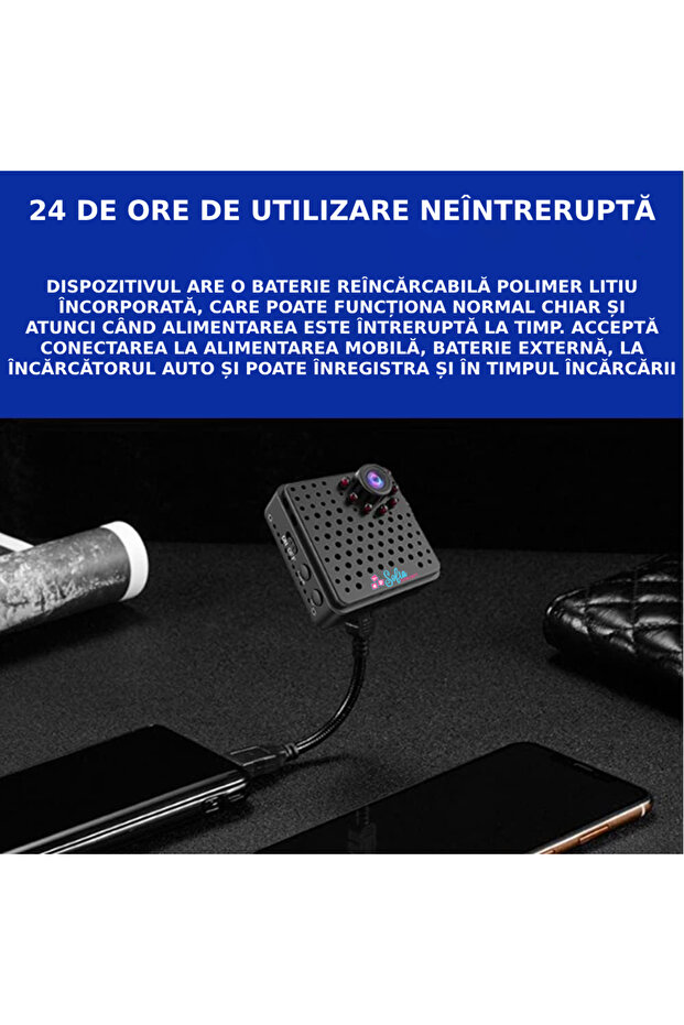 Mini Camera Supraveghere WiFi, Sofia CONCEPT®, Senzor, APP, Control Distanta - 4