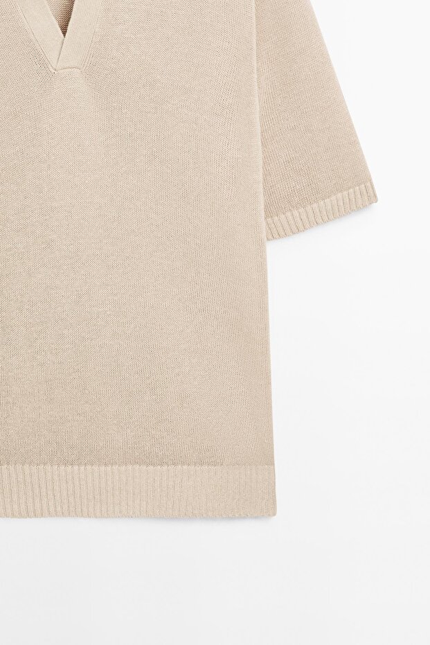 Triko V yaka polo t-shirt - 8