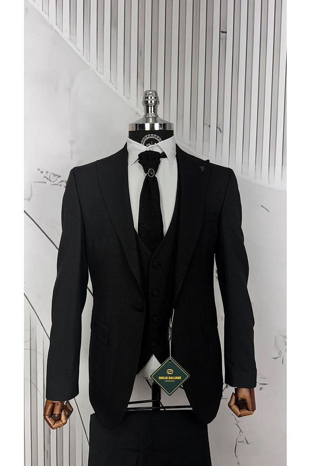 Slim Fit Kırlangıç Yaka Damatlık - 3