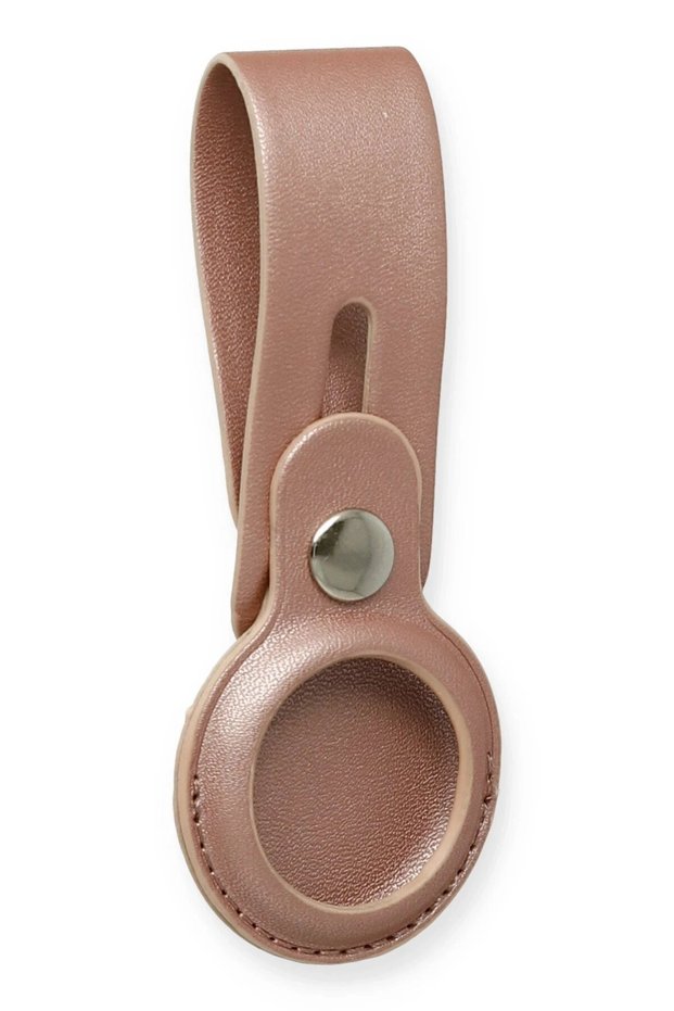 Leather Case with Airtag Strap - Rose Gold