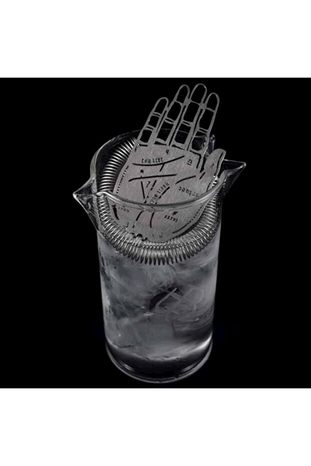 مصفاة كوكتيل بدون مقبض منقوشة يدويًا - 3