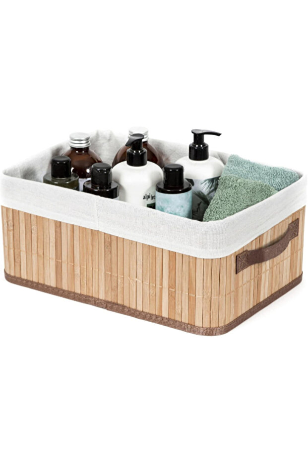 Foldable Rectangular Bamboo Laundry Basket - 5