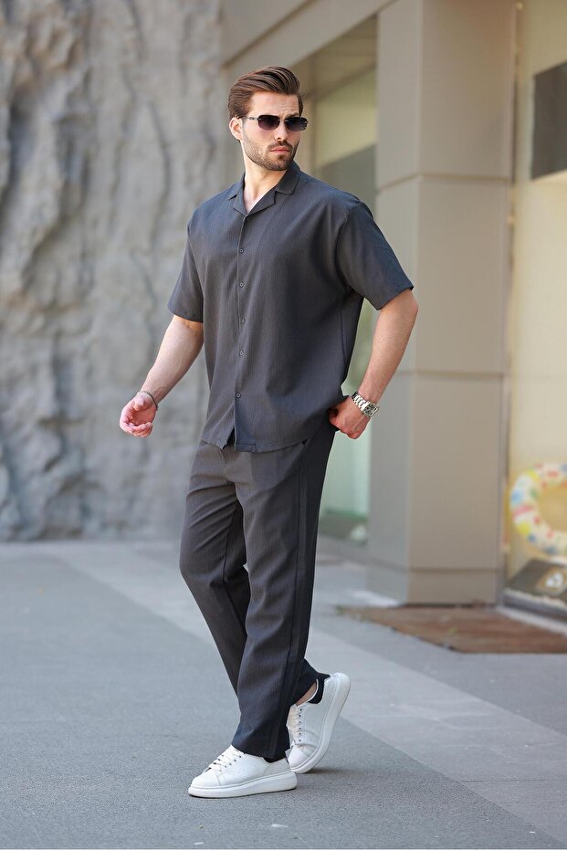 Füme Basic Erkek Gömlek Takım E7320 - 1