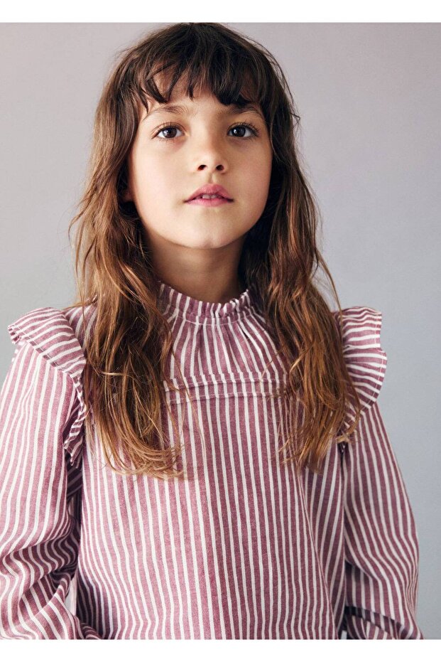 Blouse with Ruffles and Stripes