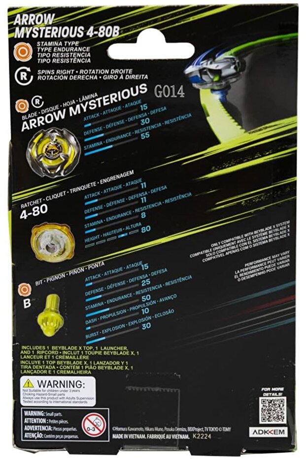 Takara Tomy X Arrow Mysterious 4-80B Stamina Tipi Başlangıç Seti + Fırlatıcı - 5