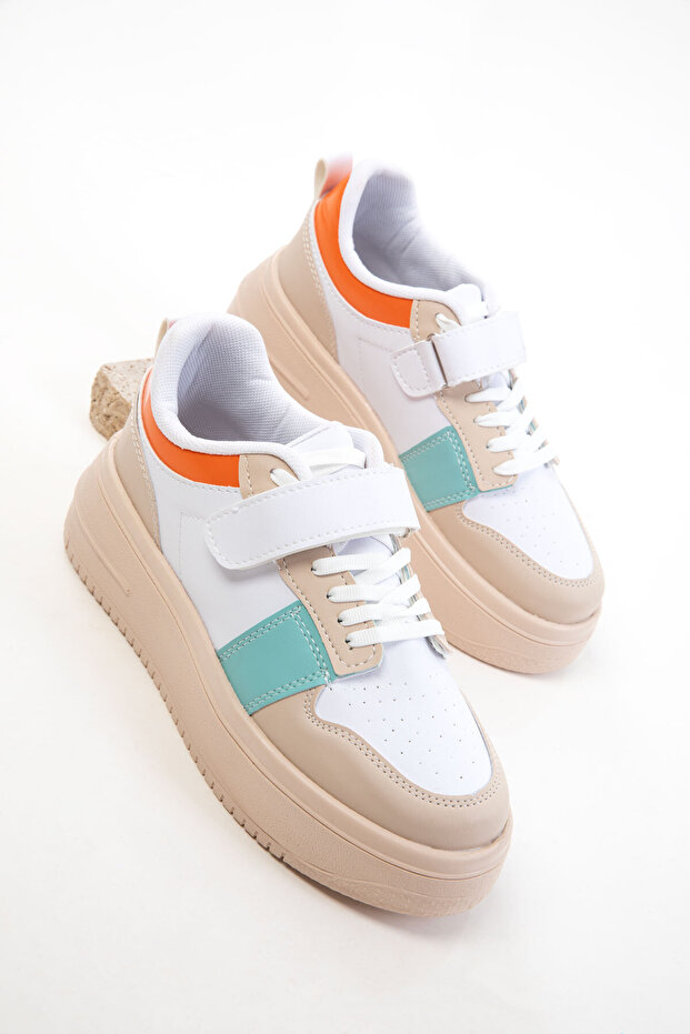 Skin-White-Orange Women's Sneaker 20719