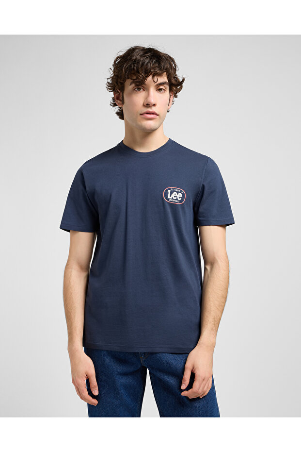 REGULAR SMALL LOGO TEE MOOD INDIGO - 1