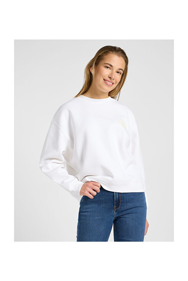 CREW-PULLOVER IN HELLEM WEIß - 5